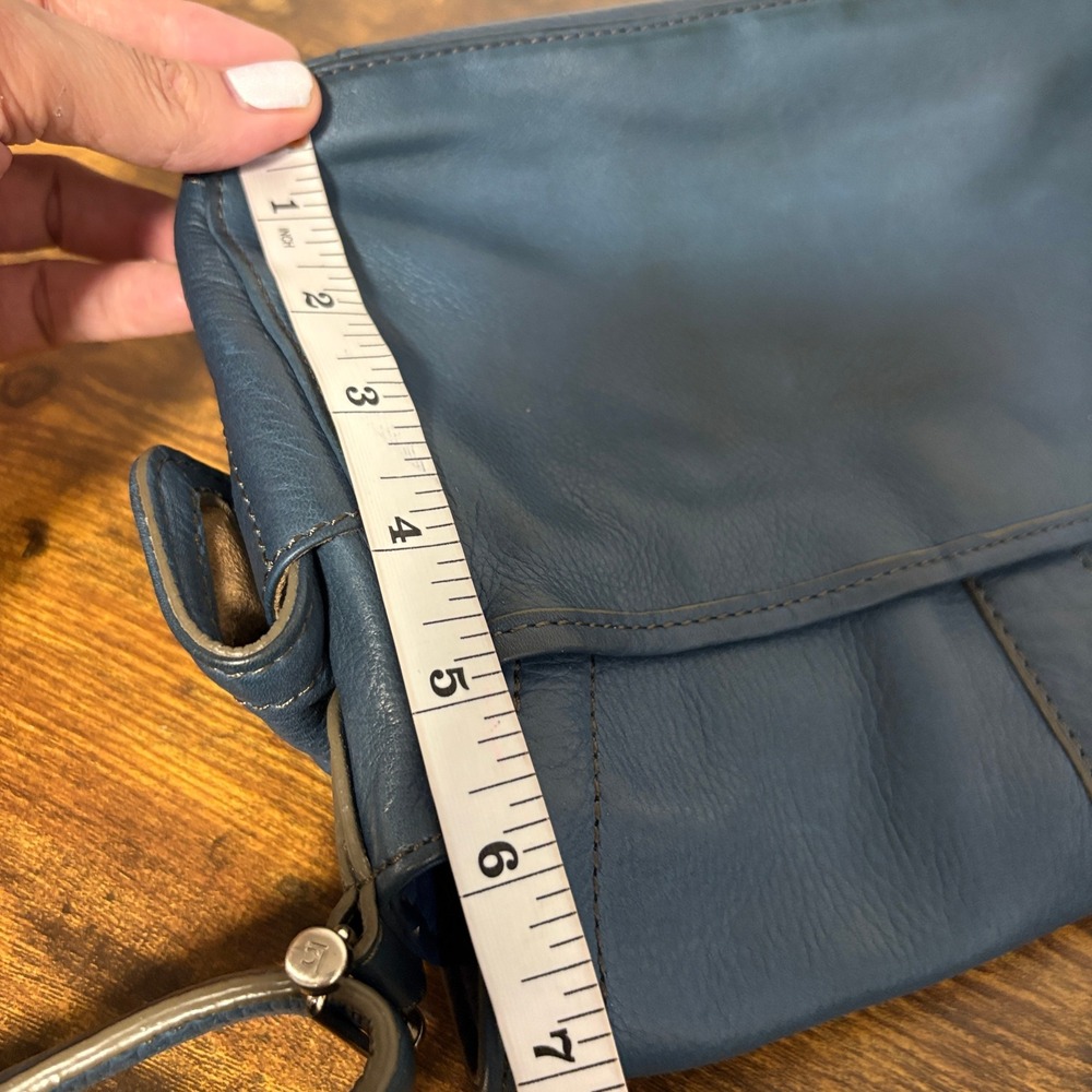 Liz Claiborne Slouchy Shoulder Bag Blue Soft Pebbled Leather Vintage Y2K - Picture 16 of 16